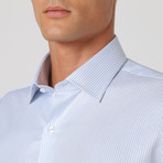 Charles Pinstripe Button Up Shirt // Blue + White (43)