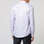 Small Check Button Up Shirt // Lilac + White (42)