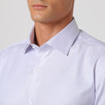 Small Check Button Up Shirt // Lilac + White (42)