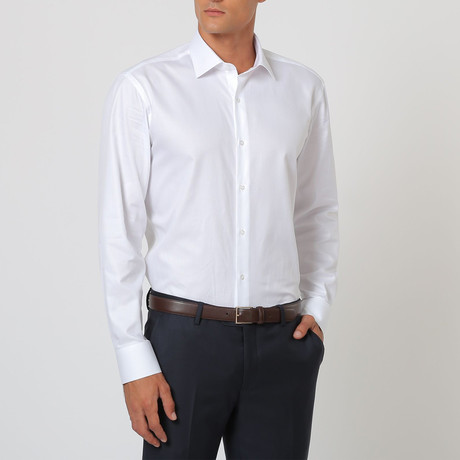 Solid Button Up Shirt // White (38)