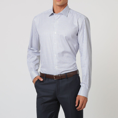 Check Button Up Shirt // Black + Blue + White (38)