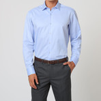 Solid Pinstripe Button Up Shirt // Light Blue (41)