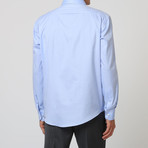 Solid Pinstripe Button Up Shirt // Light Blue (41)