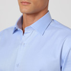 Solid Pinstripe Button Up Shirt // Light Blue (41)