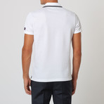 Short-Sleeve Stripe Collar Polo // White (M)