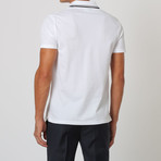 Short-Sleeve Contrast Stripe Collar Polo // White (2XL)