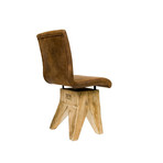 Stool + Backrest // Solid Wood Upholstery