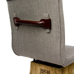 Stool + Backrest // Grey Upholstery