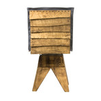 Shingled Stool + Backrest (Grey)