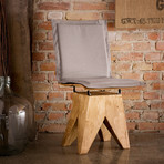 Shingled Stool + Backrest (Grey)