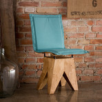 Shingled Stool + Backrest (Grey)