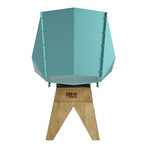 Stool + Backrest // Tall (Soft Turquoise)