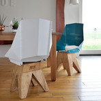 Stool + Backrest // Tall (Soft Turquoise)