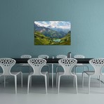 Swiss Alps Spring Mountain Landscape // Unknown Artist (26"W x 18"H x 0.75"D)