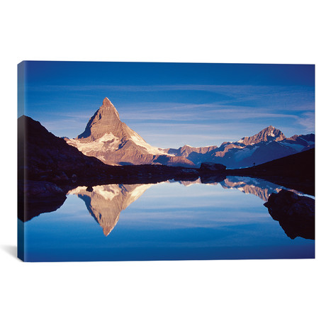 Dawn Reflection Of Matterhorn, Riffelsee, Canton Of Valais, Switzerland // Gareth McCormack (26"W x 18"H x 0.75"D)