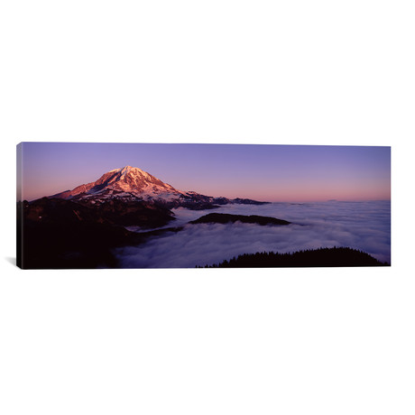 Sea of Clouds with Mountains in the Background, Mt Rainier, Pierce County, Washington State, USA // Panoramic Images (36"W x 12"H x 0.75"D)