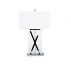 Crystal Rectangle + X-Shaped Chrome // Table Lamp