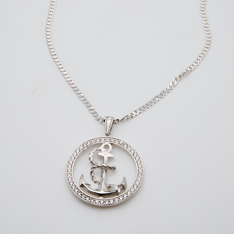 Twisted Rope Anchor Charm (Sterling Silver)