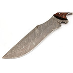 Custom Made Damascus Steel Hunting Knife + Sheath