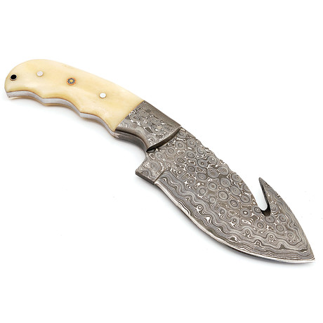 Damascus Skinner 9" Hunting Skinning Knife // Gut Hook