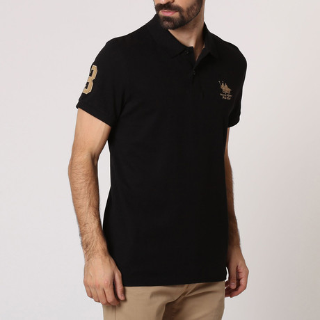 Polo Club Shirt // Black + Gold (2XL)