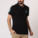 Polo Club Shirt // Black + Turquoise (2XL)