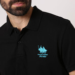 Polo Club Shirt // Black + Turquoise (3XL)
