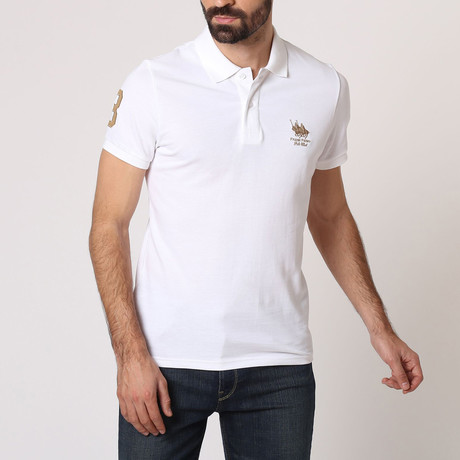 Polo Club Shirt // White + Gold (L)
