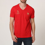 Polo Club V-Neck T-Shirt // Red (S)