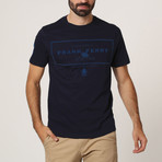 Border Frank Crew T-Shirt // Navy (S)