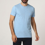 T-Shirt W/ Stitched Shoulder Detail // Light Blue (XL)
