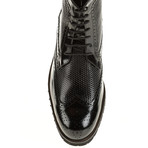 Textured Wing-Tip Boot // Black (Euro: 45)