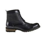 Textured Wing-Tip Boot // Navy (Euro: 42)