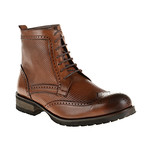 Textured Wing-Tip Boot // Tobacco (Euro: 41)
