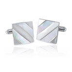 Mother of Pearl Inlay Square Cuff Links