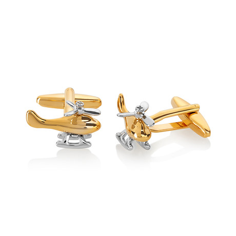 Helicopter Spinning Propeller Cuff Links