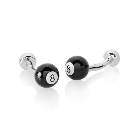 Curved 8 Ball Cuff Links