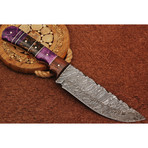 Handmade Damascus Steel Tracker Knife // Walnut Wood