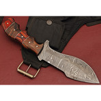 Handmade Damascus Steel Tracker Knife // Rosewood + Densy