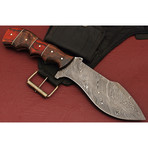 Handmade Damascus Steel Tracker Knife // Rosewood + Densy