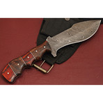 Handmade Damascus Steel Tracker Knife // Rosewood + Densy