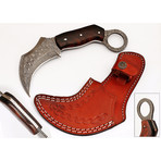 Damascus Steel Karambit Dagger // Rosewood