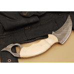 Damascus Steel Karambit Dagger // Camel Bone