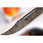 Handmade Damascus Steel Bowie Knife // Rosewood