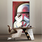 Signed Handpainted Art on Wood // Star Wars Red Stormtrooper