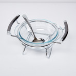 Pearl Collection Sauce Warmer // Stainless Steel Frame + Small Serving Ladle