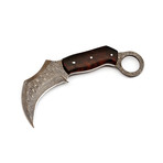 Damascus Steel Karambit Dagger // Rosewood