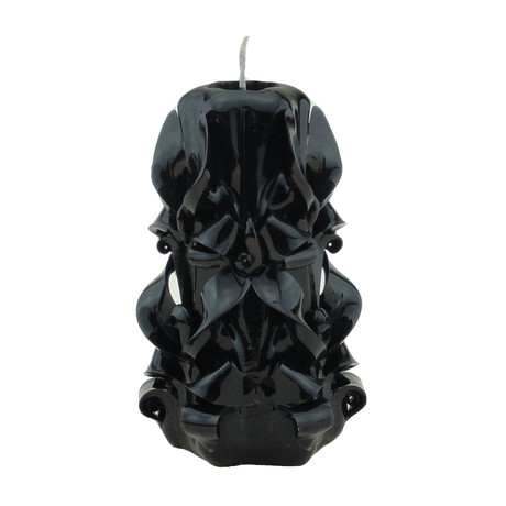 Carved Candle // Black Curl