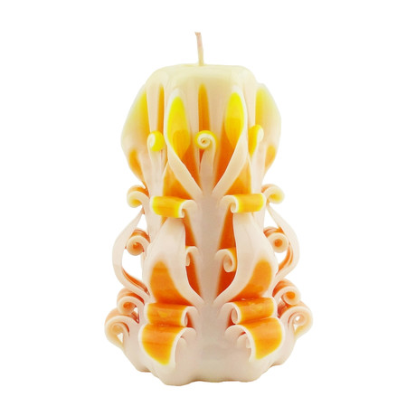 Carved Candle // Creamsicle