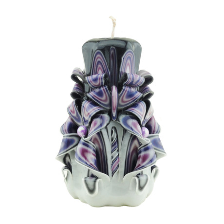 Carved Candle // Lavender Tower